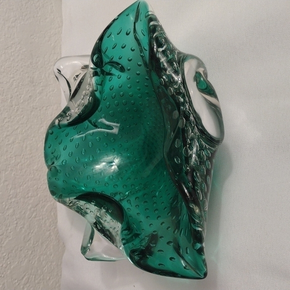 Mid-century modern Murano emerald green ashtray or bowl. Italy c 1950s - Picture 6 of 12